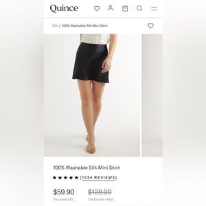 Quince Black Silk Mini Skirt